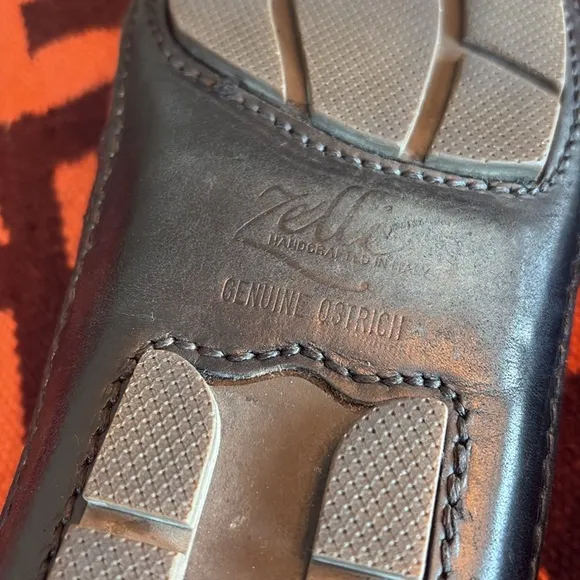 Zelli Italian Men's Black Loafers Genuine Ostrich Leather