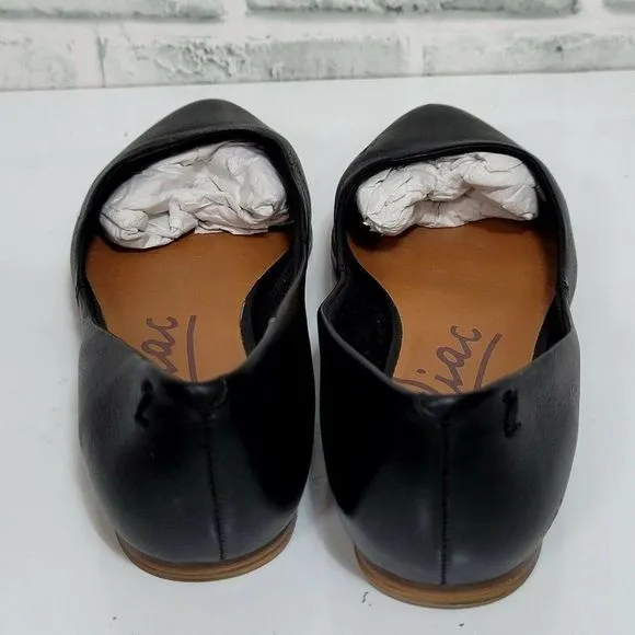 ZODIAC Womens 7 EU37 Black Leather Hill‎ Pointed Toe Slip On Flats