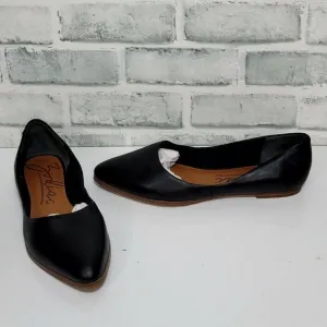 ZODIAC Womens 7 EU37 Black Leather Hill‎ Pointed Toe Slip On Flats